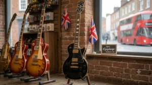 The elegant Epiphone Les Paul Custom in Ebony finish with gold hardware, widely considered one of the best Epiphone Les Paul models.