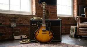 D'Angelico Excel SS single-cutaway semi-hollow guitar suited for jazz gigging and studio recording