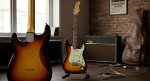 Fender American Professional II Stratocaster in three-colour sunburst, frequently reviewed as the best Fender Stratocaster for professional gigging musicians in the UK.