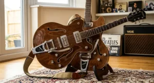 Gretsch G5622T Electromatic semi-hollow guitar featuring a centre block and Bigsby vibrato tailpiece